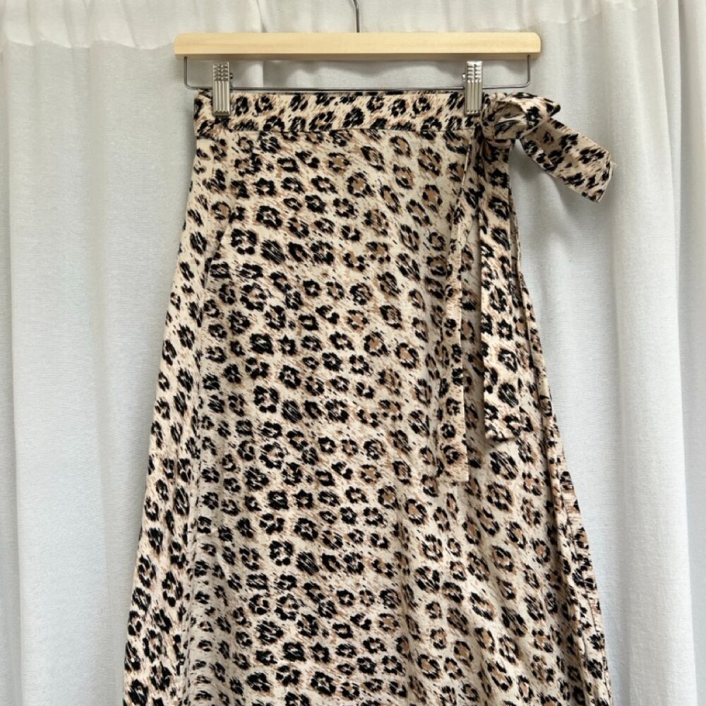 Joie Leopard Print Wrap Skirt